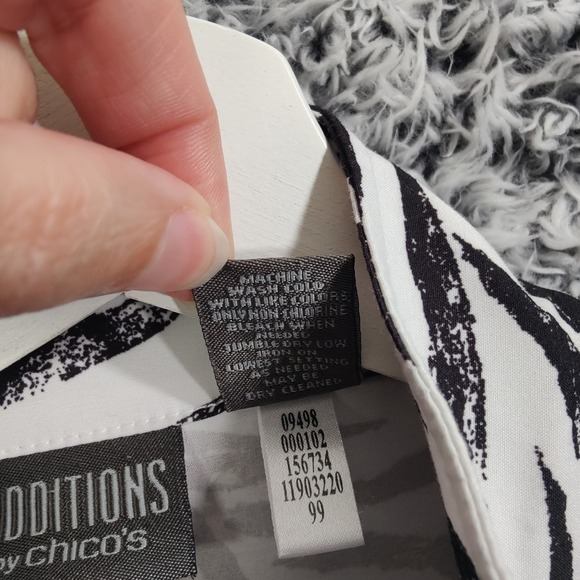 Additions Chicos Women 0 Small Zebra Animal Zip Up Jacket Maximalist Long Sleeve - Picture 9 of 16